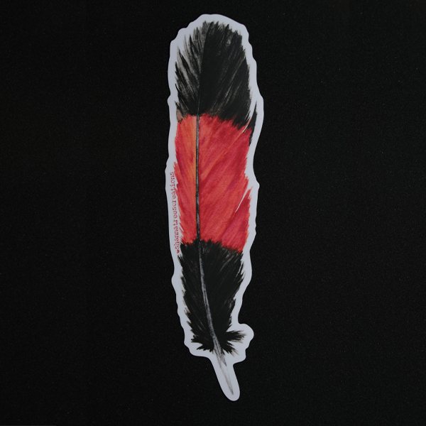 Blackbird Feather Sticker (Shanna Trees Designs) - Red Cockatoo