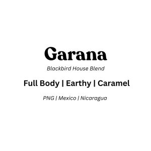 Coffee Blackbird Garana Blend Label