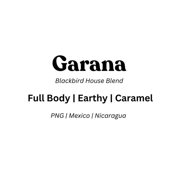 Coffee Blackbird Garana Blend Label